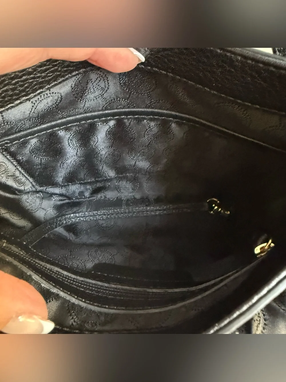 Michael Kors Black Pebbled Leather Saddle Crossbody Bag - Gold Hardware
